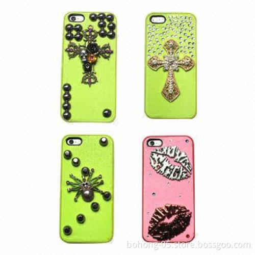 Cases for iPhone 5, Made of TPU + PC, Inside and outside Leather + TPU + PC Hardware Set Auger